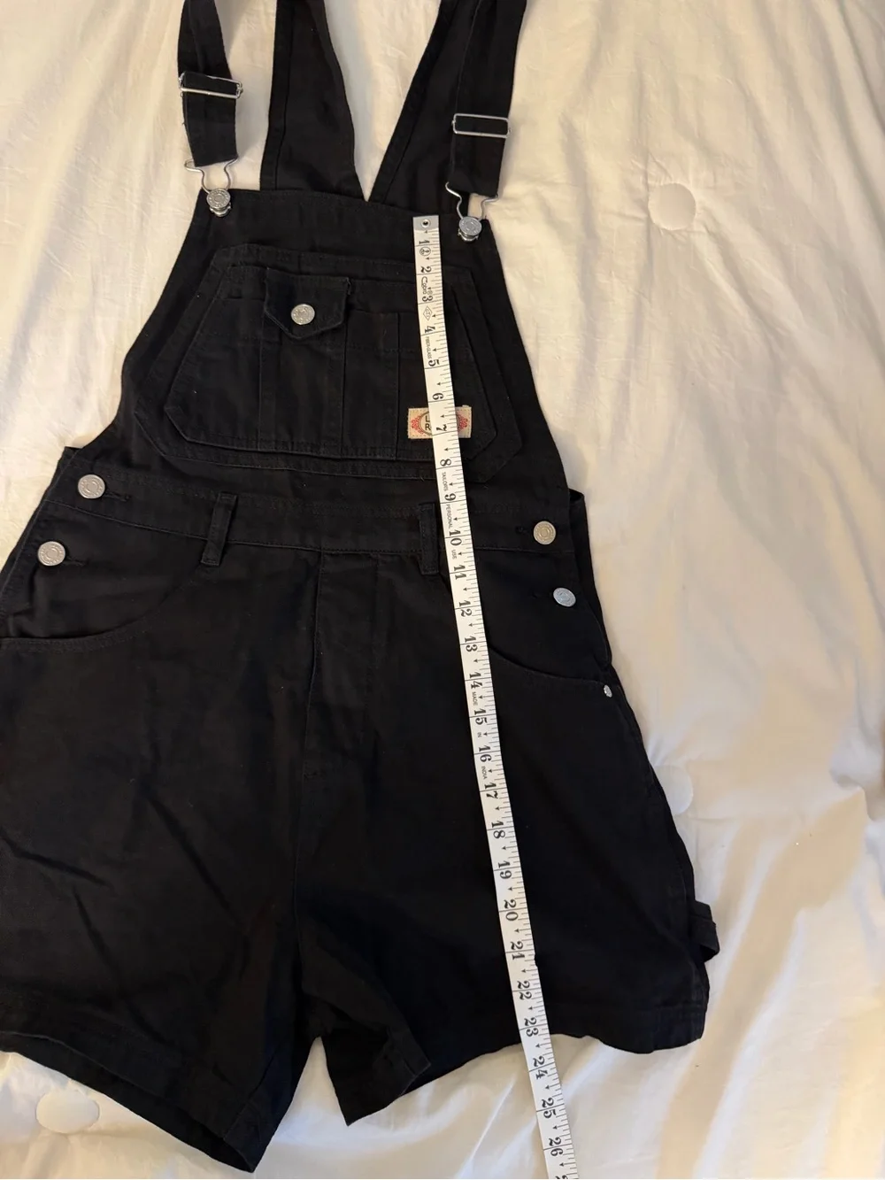 Lana Roux Black Cotton Shortalls Carpenter Overalls – Medium